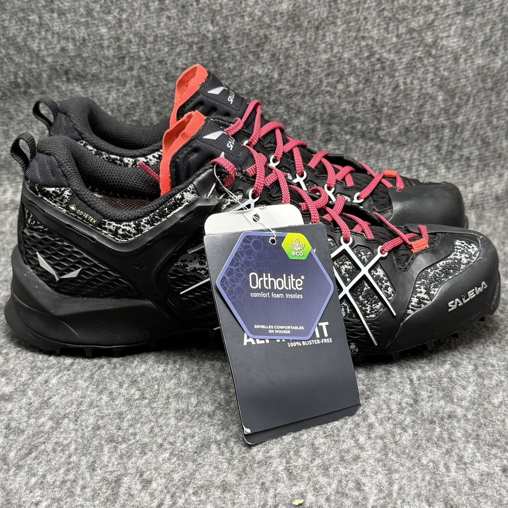 Salewa Wildfire GTX Shoes Gore Tex Lace Up Outdoor Hiking Black Sz 8 63488/0905